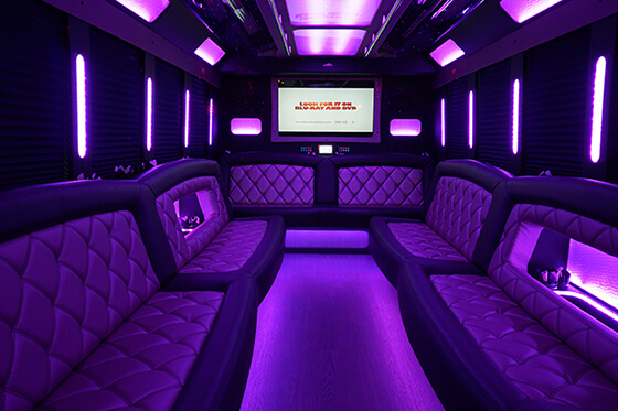 Fully equipped limo bus