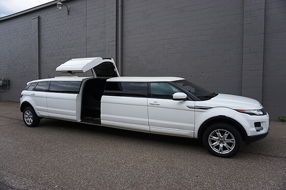 White Limousine Bus exterior